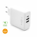 FIXED síťová nabíječka s USB-C a 2x USB, Power Delivery, 60W, bílá