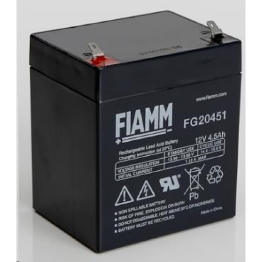 Baterie - Fiamm FG20451 (12V/4,5Ah - Faston 187), životnost 5let Baterie - Fiamm FG20451 (12V/4,5Ah - Faston 187), životnost 5let