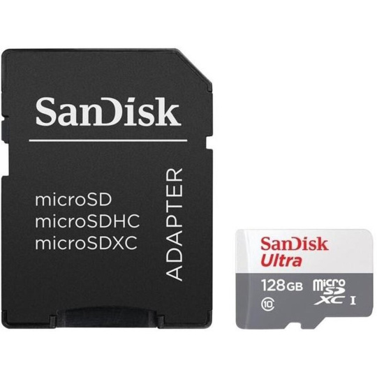 SanDisk Ultra MicroSDXC Class 10 UHS-I Android paměťová karta 128GB  + adaptér