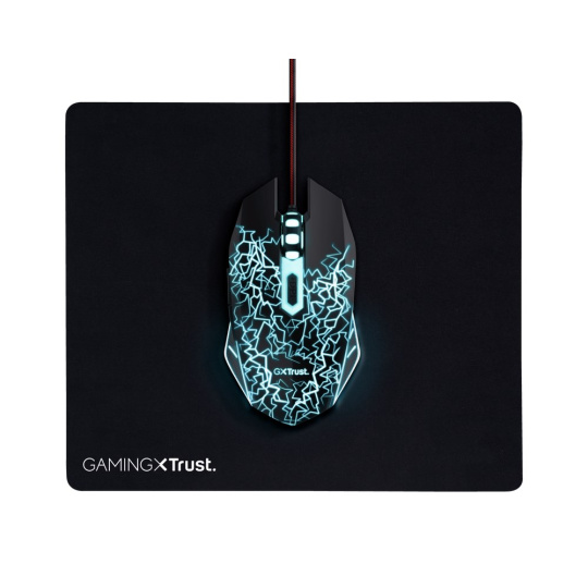 TRUST myš s podložkou BASICS GAMING MOUSE & MOUSE PAD