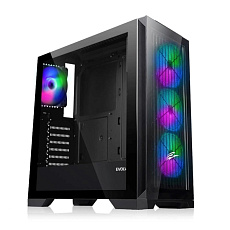 EVOLVEO Ptero Q2G, skříň ATX, 4x ARGB ventilátor, čelní+boční panel sklo, černá EVOLVEO Ptero Q2G, skříň ATX, 4x ARGB ventilátor, čelní+boční panel sklo, černá