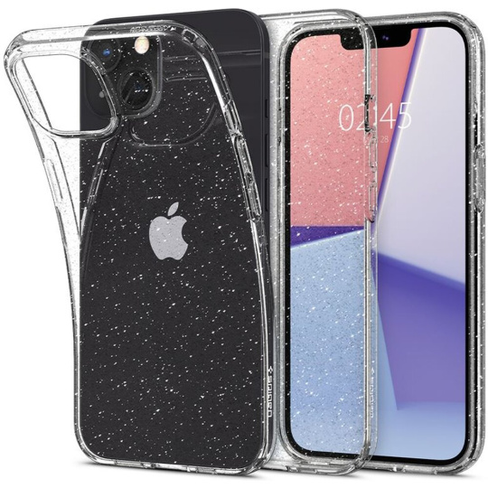 Spigen Liquid Crystal Glitter kryt iPhone 13 čirý