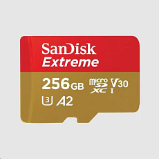 SanDisk micro SDXC karta 256GB Extreme (190 MB/s Class 10, UHS-I U3 V30) + adaptér