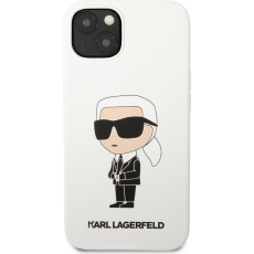 Karl Lagerfeld Liquid Silicone Ikonik NFT kryt iPhone 13 bílý