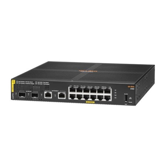 Aruba 6100 12G Class4 PoE 2G/2SFP+ 139W Switch.