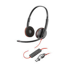 Poly Blackwire 3220 náhlavní souprava, USB-C/A adaptér, stereo