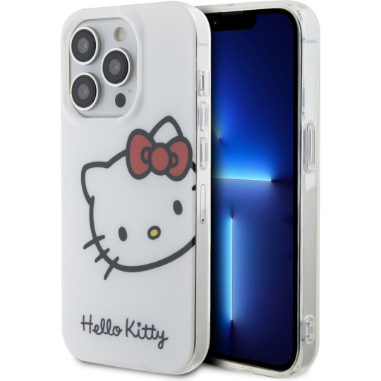 Hello Kitty IML Head Logo Kryt iPhone 15 Pro Max bílý