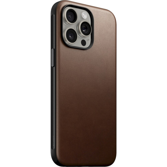 Nomad Modern Leather MagSafe kryt iPhone 15 Pro Max hnědý