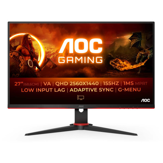 AOC MT VA LCD WLED 27" Q27G2E/BK - VA panel, 1560x1440, 1ms, 155Hz, 2xHDMI, DP