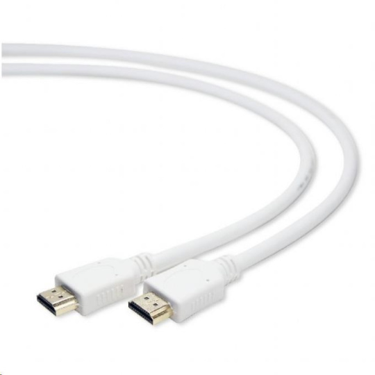 GEMBIRD Kabel CABLEXPERT HDMI-HDMI 1,8m, 1.4, M/M stíněný, zlacené kontakty, bílý