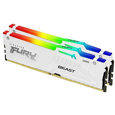 KINGSTON DIMM DDR5 32GB (Kit of 2) 6000MT/s CL36 FURY Beast RGB Bílá EXPO KINGSTON DIMM DDR5 32GB (Kit of 2) 6000MT/s CL36 FURY Beast RGB Bílá EXPO