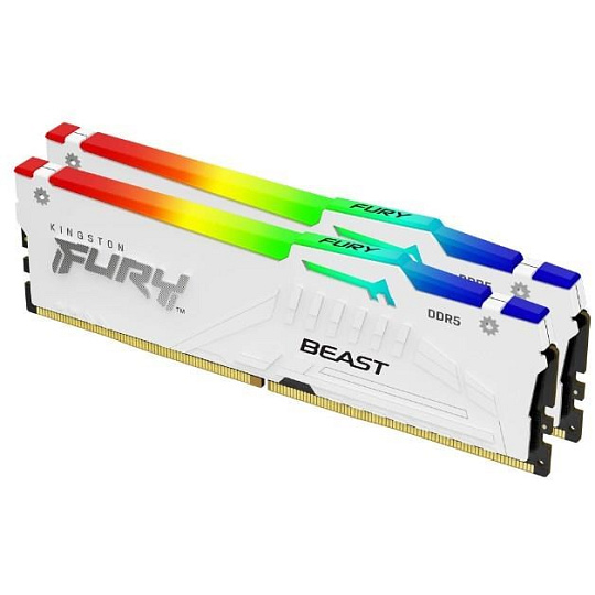 KINGSTON DIMM DDR5 32GB (Kit of 2) 6000MT/s CL36 FURY Beast RGB Bílá EXPO KINGSTON DIMM DDR5 32GB (Kit of 2) 6000MT/s CL36 FURY Beast RGB Bílá EXPO