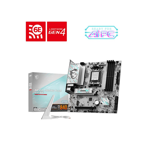 MSI MB Sc AM5 B840M GAMING PLUS WIFI6E, AMD B840, 4xDDR5, 1xHDMI, WI-FI, mATX MSI MB Sc AM5 B840M GAMING PLUS WIFI6E, AMD B840, 4xDDR5, 1xHDMI, WI-FI, mATX
