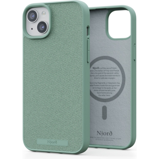NJORD Fabric MagSafe kryt iPhone 15 Plus tyrkysový