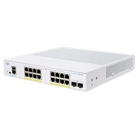 Cisco switch CBS350-16P-2G, 16xGbE RJ45, 2xSFP, fanless, PoE+, 120W - REFRESH