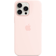 Apple silikonový kryt s MagSafe na iPhone 15 Pro Max světle růžový