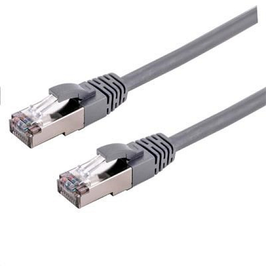 C-TECH kabel patchcord Cat6a, S/FTP, šedý, 0,5m C-TECH kabel patchcord Cat6a, S/FTP, šedý, 0,5m