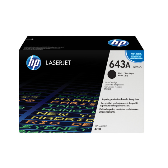 HP 643A Black LJ Toner Cart, Q5950A (11,000 pages)