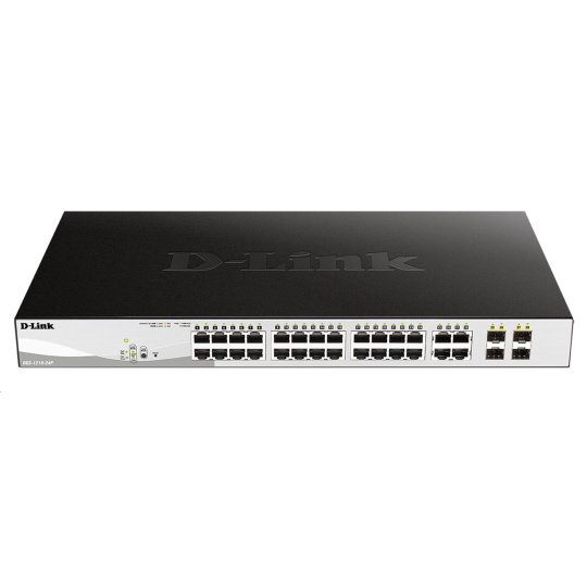 D-Link DGS-1210-24P 28-port Smart PoE Switch, 24x GbE PoE+, 4x RJ45/SFP, PoE 193W