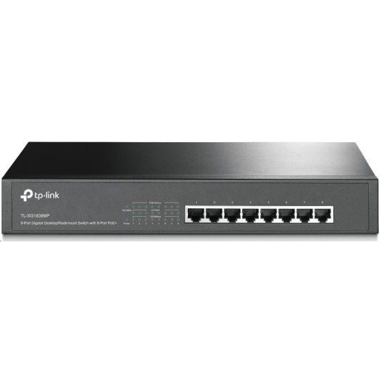 TP-Link switch TL-SG1008MP, 8xGbE RJ45, 8x PoE+ 153W, 1x Fan