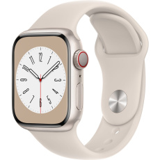 Apple Watch Series 8 Cellular 41mm bílý hliník s hvězdně bílým sportovním řemínkem Apple Watch Series 8 Cellular 41mm bílý hliník s hvězdně bílým sportovním řemínkem