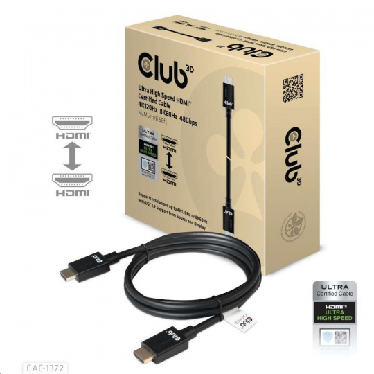 Club3D Kabel HDMI 2.1 Ultra High Speed HDMI™ 4K120Hz, 8K60Hz, 2m