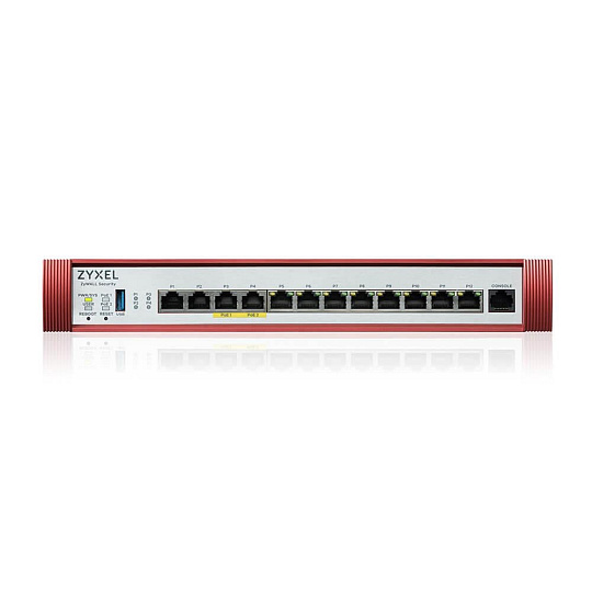 Zyxel USG FLEX500 H Series, User-definable ports with 2*2.5G, 2*2.5G( PoE+) & 8*1G, 1*USB (device only)