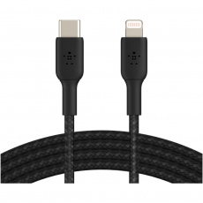 Belkin BOOST Charge Braided USB-C/Lightning odolný kabel, 2m, černý