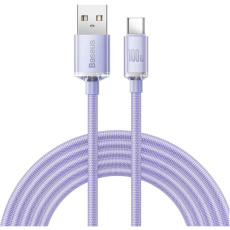 Baseus Crystal Shine Series kabel USB-A/USB-C (100W) 2m fialový