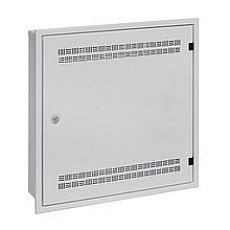 Solarix rozvaděč LC-18 do zdi s lištami 2U, 4U a 11U, 550x550 šedá RAL7035 s rámečkem k zazdění LC-18-55-15-W-G