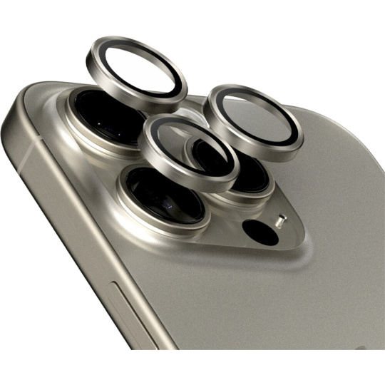 PanzerGlass HoOps ochranné kroužky Apple iPhone 15 Pro/15 Pro Max - přírodní titan
