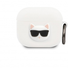 Karl Lagerfeld Choupette Head Silikonové pouzdro pro Airpods 3 bílé Karl Lagerfeld Choupette Head Silikonové pouzdro pro Airpods 3 bílé