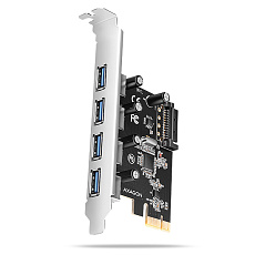 AXAGON PCEU-430RS, PCIe řadič, 4x USB 5Gbps port, SATA napájení, Renesas PD720201, SP AXAGON PCEU-430RS, PCIe řadič, 4x USB 5Gbps port, SATA napájení, Renesas PD720201, SP