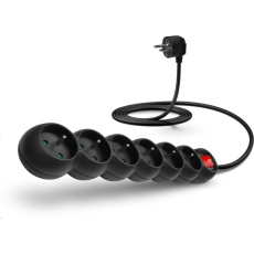 CONNECT IT prodlužovací kabel 230 V, 6 zásuvek, 5 m, s vypínačem (černý) CONNECT IT prodlužovací kabel 230 V, 6 zásuvek, 5 m, s vypínačem (černý)