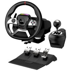 GENIUS Volant s pedály GX Gaming SpeedMaster X5 FF, Řadící páka, Drátový USB-C, vibrační, PC, PS4, Xbox One GENIUS Volant s pedály GX Gaming SpeedMaster X5 FF, Řadící páka, Drátový USB-C, vibrační, PC, PS4, Xbox One