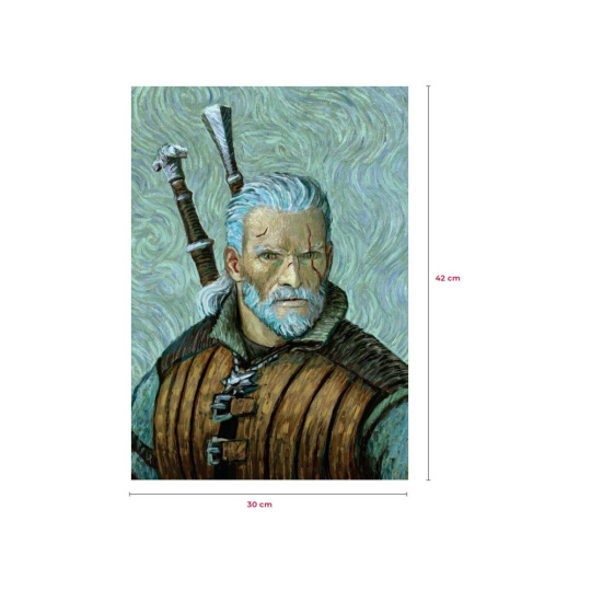 Litografie The Witcher - Geralt van Gogha Art 30 x 42 cm