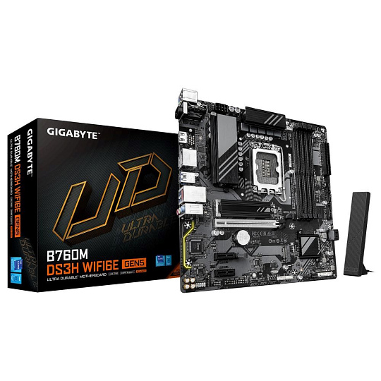 BAZAR - GIGABYTE MB Sc LGA1700 B760M DS3H WIFI6E GEN5, Intel B760, 4xDDR5, 2xDP, 1xHDMI, mATX - Po opravě (Komplet)