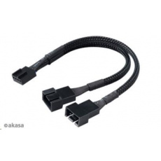 AKASA kabel rozdvojka pro ventilátory, 1x 4-pin fan na 2x 4-pin, 15cm