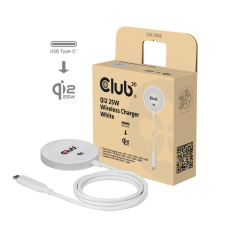 Club3D Bezdrátová nabíječka, 1x Qi2 25W, MagSafe, Qi certifikováno, bílá Club3D Bezdrátová nabíječka, 1x Qi2 25W, MagSafe, Qi certifikováno, bílá