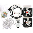 19" ventilace pro nástěnné rozvaděče XtendLan, termostat, 2 ventilátory 120mm, napájecí kabel, spojovací materiál