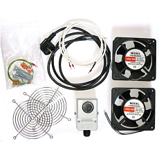 19" ventilace pro nástěnné rozvaděče XtendLan, termostat, 2 ventilátory 120mm, napájecí kabel, spojovací materiál