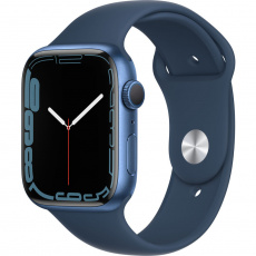 Apple Watch Series 7 45mm modrý hliník s modrým sportovním řemínkem Apple Watch Series 7 45mm modrý hliník s modrým sportovním řemínkem