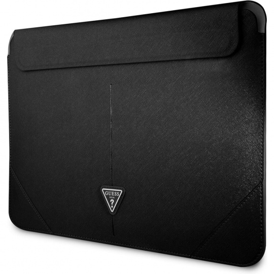 Guess Saffiano Triangle Metal Logo Computer Sleeve 13/14" černý