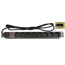 19" rozvodný panel LEXI-Net 8x230V, ČSN, vypínač, indikátor napětí, kabel 1,8m, 1U, přívodní kabel pro UPS (IEC320 C14) 19" rozvodný panel LEXI-Net 8x230V, ČSN, vypínač, indikátor napětí, kabel 1,8m, 1U, přívodní kabel pro UPS (IEC320 C14)