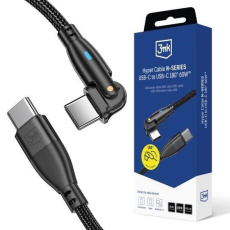 3mk Hyper Cable N-SERIES C to C 2m 20V/3A 60W Black - Swivel 3mk Hyper Cable N-SERIES C to C 2m 20V/3A 60W Black - Swivel