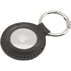 FIXED Case for AirTag z pravé hovězí kůže s karabinou černé FIXED Case for AirTag z pravé hovězí kůže s karabinou černé