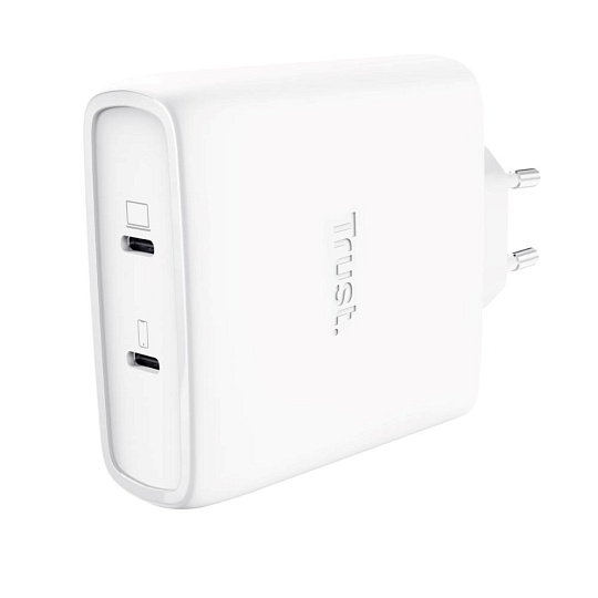 TRUST GaN Nabíječka MAXO 100W 2-Port, USB-C, bílá