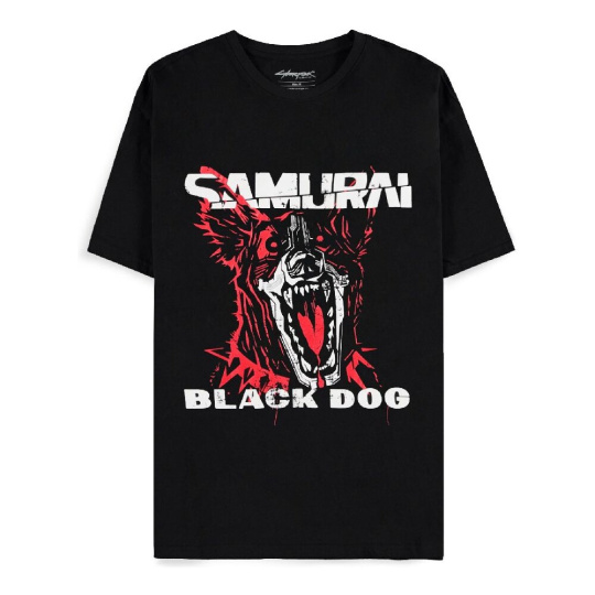 Tričko Cyberpunk 2077 - Black Dog Samurai Album Art L