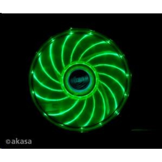 AKASA ventilátor Vegas 120x120x25mm, 1200RPM podsvícený, 15xLED, zelený