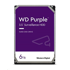 WD PURPLE WD64PURZ 6TB, SATA III 3.5", 256MB, 175MB/s, Low Noise, CMR WD PURPLE WD64PURZ 6TB, SATA III 3.5", 256MB, 175MB/s, Low Noise, CMR
